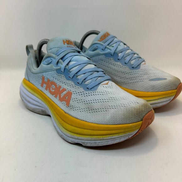 Hoka One One Women Bondi 8  Blue Running Shoes Sneakers Size 9D - Picture 4 of 10